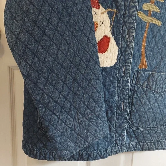 Haiks Denim Jacket Size L Christmas Vintage look. - Picture 6 of 14